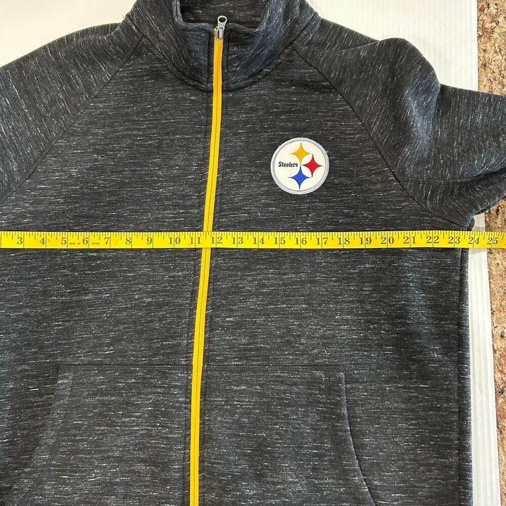 NFL Jacket Men’s Size Large Color Gray Pittsburgh Steelers Full Zip Sweater - Picture 7 of 9